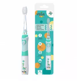 *Vega Kids VK-400B Зубная щетка электрическая звуковая детская Лайт-ап голубая
