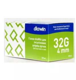 *Иглы для шприц-ручек Diawin 32G (0.23мм) х 4 мм №1