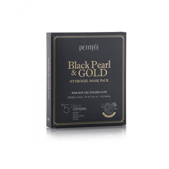 *Petitfee Black Pearl&Gold Маска гідрогелева перли-золото №5