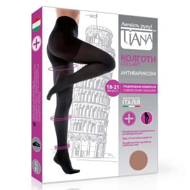 *Колготи компресійні Tiana 815 140 ден (16-18 мм рт. ст.) беж. р. 2