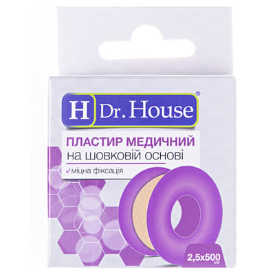 *Пластир Dr.House 2,5 х 500 см шовк