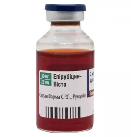 Епірубіцин-Віста розчин для ін'єкцій 2 мг/мл по 25 мл (50 мг/25 мл) у флаконі 1 шт.