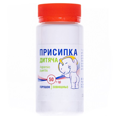 Присыпка детская порошок 0.1 г/г по 50 г в банке Присыпка детская порошок 0.1 г/г по 50 г в банке