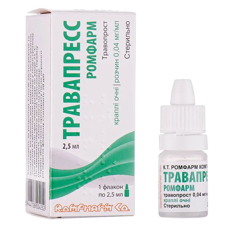 Травапрес Ромфарм краплі очні 0,04 мг/мл по 2,5 мл у флаконі 1 шт.
