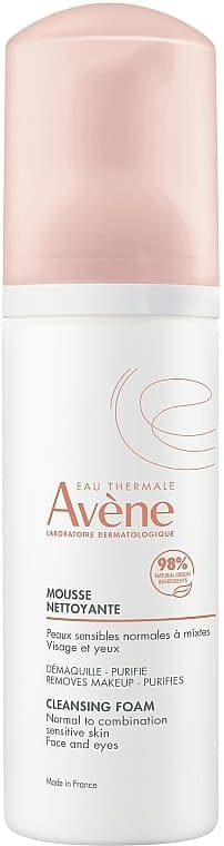 *Пінка Avene очищаюча для обличчя та області навколо очей 50мл