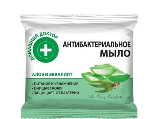*Домашній Доктор Антибактеріальне мыло Алое і евкаліпт 70г