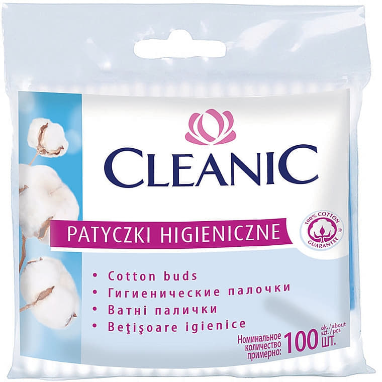 *Cleanic ватные палочки №100 банка *Cleanic ватные палочки №100 банка