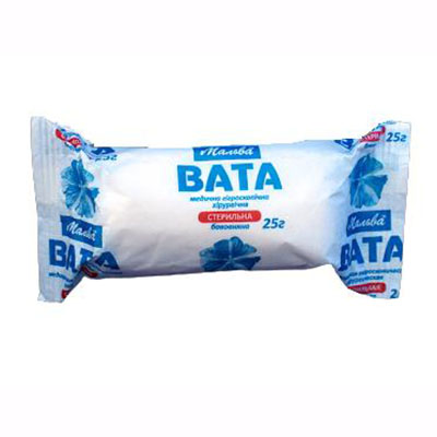 *Вата Мальва мед. стер. 25г ролик