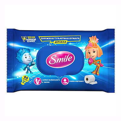 *Smile вологий туалетний папір дитячий Фіксики 44 шт