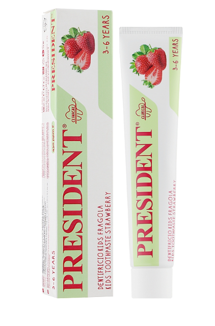 *President зубна паста дитяча kids 3-6р Strawberry 50мл