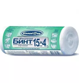 *Бинт фіксуючий еласт. 15 см х 4 м Білосніжка