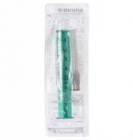 Шприц 2-х комп. Injekt Luer Duo с 1-й иглой 22G (0,7x30мм) 5мл №1 B.Braun