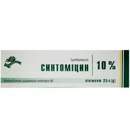 Синтомицин линимент 10% по 25 г в тубах 1 шт. - Лубныфарм