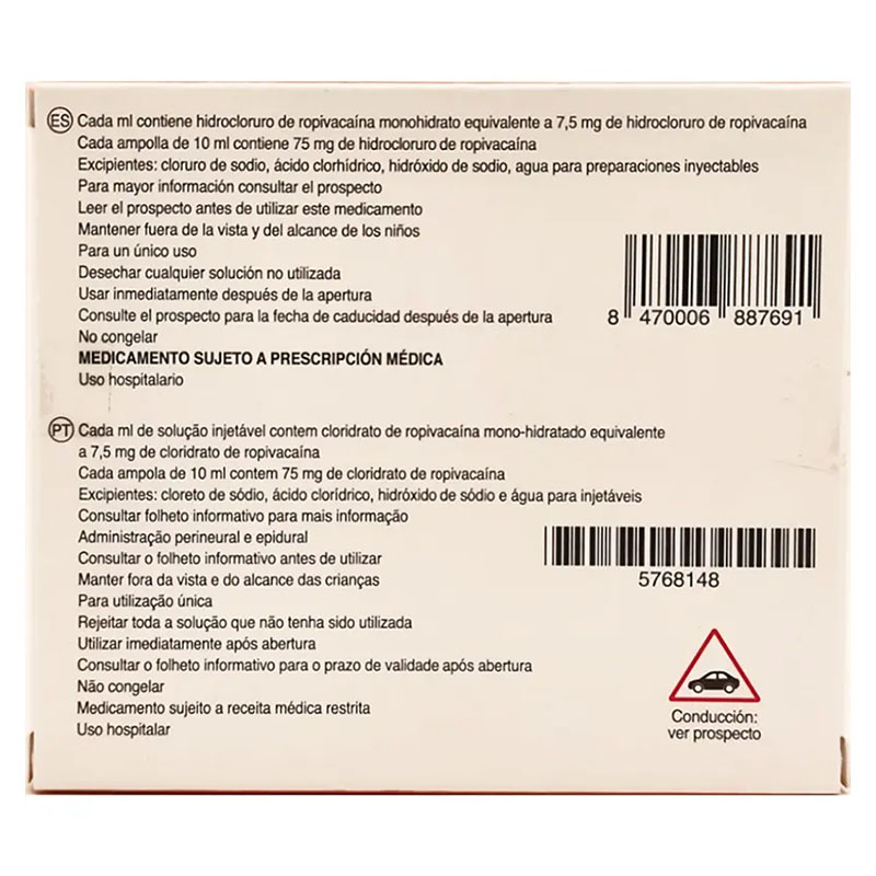Ропівакаїн-Віста розчин для інфузій 7.5 мг/мл в ампулах по 10 мл 5 шт.