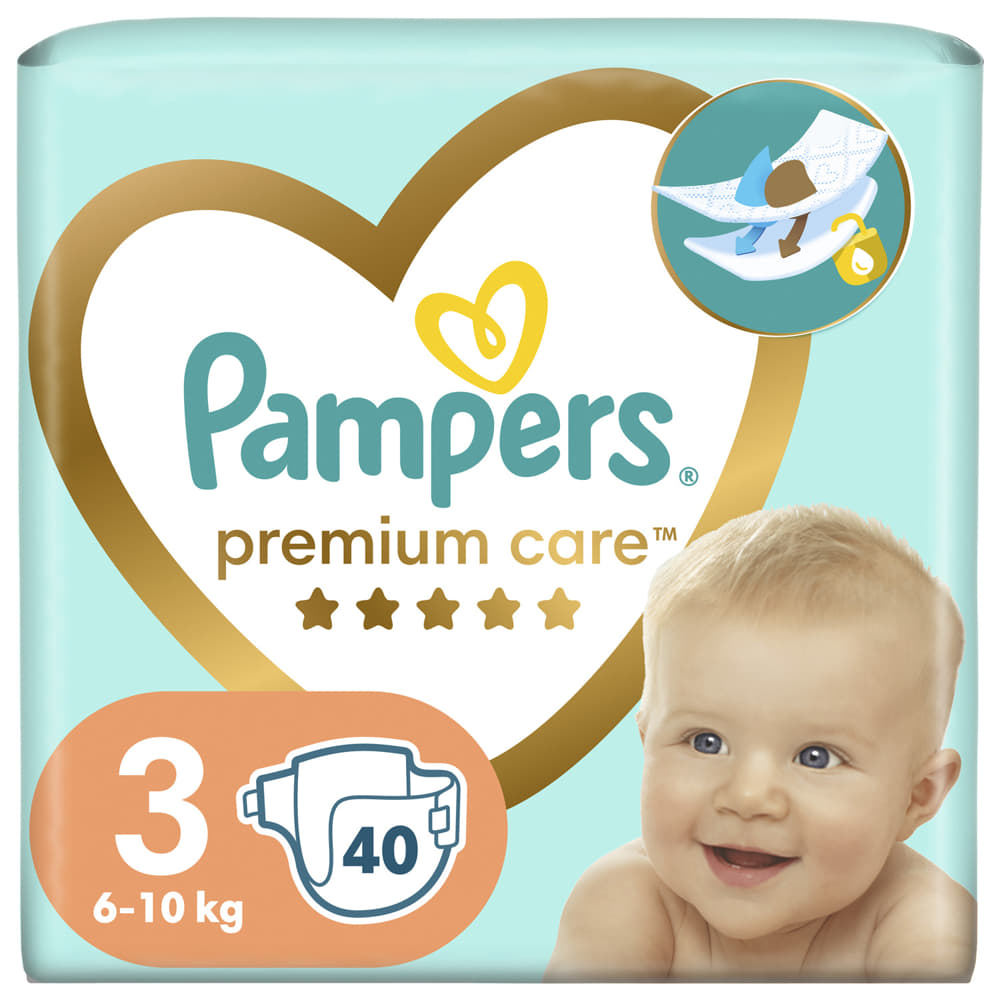 *PAMPERS подгузники Premium Care 3 midi (6-10кг) 40шт *PAMPERS подгузники Premium Care 3 midi (6-10кг) 40шт