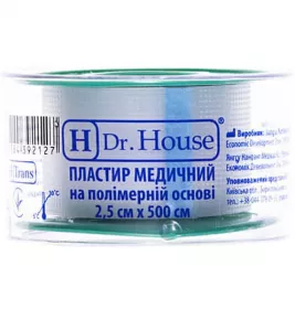 *Пластир мед. Dr.House 2,5 х 500 см полімер. пласт. уп.