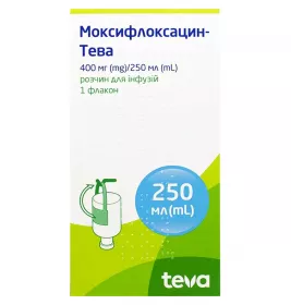 Моксифлоксацин-Тева розчин для інфузій 400 мг/250 мл 250 мл у флаконі 1 шт.