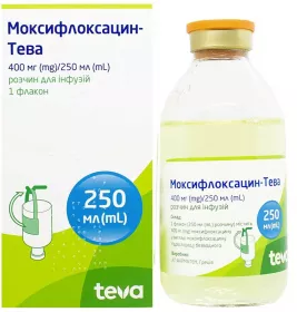 Моксифлоксацин-Тева розчин для інфузій 400 мг/250 мл 250 мл у флаконі 1 шт.