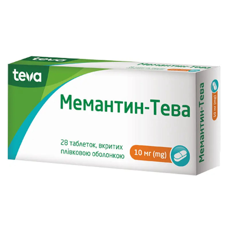 Мемантин-Тева таблетки по 10 мг 28 шт. (14х2) Мемантин-Тева таблетки по 10 мг 28 шт. (14х2)