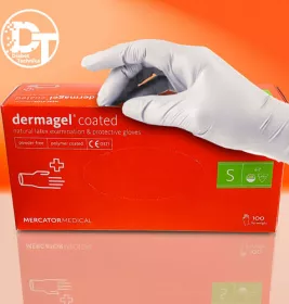 *Перчатки Mercator Medical Dermagel Coated н/ст. латекс. б/пудры р. S (пара)