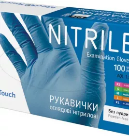*Рукавички Med Touch н/ст. нітрил. сині р. L №100