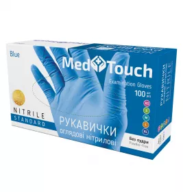 *Рукавички Med Touch н/ст. нітрил. сині р. M №100