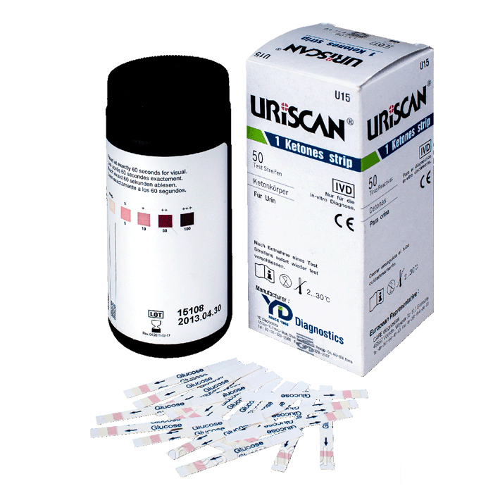 *Тест-смужки URISCAN для дослідження сечі U15 Ketone 1 №50