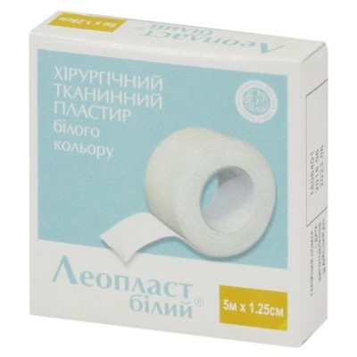 *Лейкопластир Леопласт тіл. б/кат. 5 м х 1,25 см