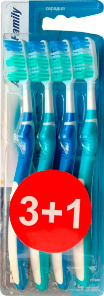 *Зубна щітка Prodent Big Family середньої жорсткості №4