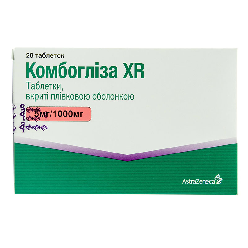 Комбогліза XR таблетки по 5 мг/1000 мг 28 шт.