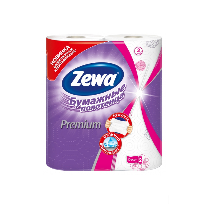 *Рушники паперові Zewa Premium білі 2-шарові №2