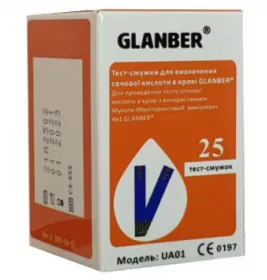 *Тест-полоски для глюкометра GLANBER мочевая кислота №25