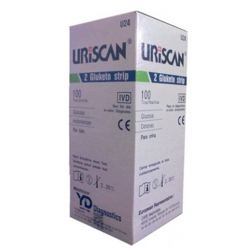 *Тест комплексний Uriscan глюкоза, кетони в сечі №100