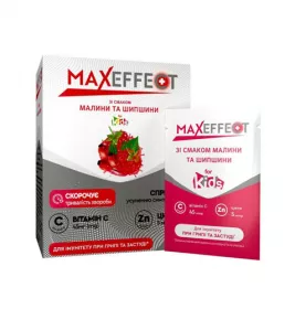 *Максэффект MAXEFFECT витамин С и цинк малина, шиповник саше 4г детский №20