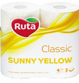 *Туалетний папір Ruta Класік 2-шарова жовта №4