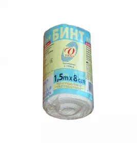 *Бинт Торос Груп эластичный 1,5м х 8см с текст. заст. оранж.
