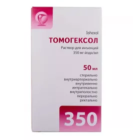 Томогексол розчин для ін'єкцій 350 мг йоду/мл по 50 мл у флаконі 1 шт.