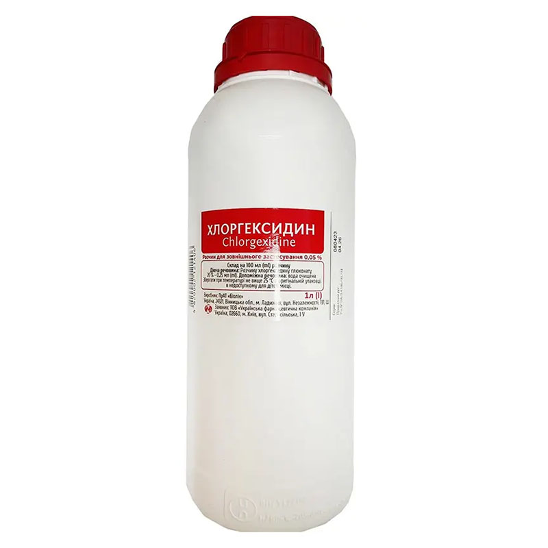Хлоргексидин розчин 0.05% по 1 л у флаконі