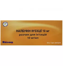 Налбуфін-Русан розчин для ін'єкцій 10 мг/мл в ампулах по 1 мл 10 шт.