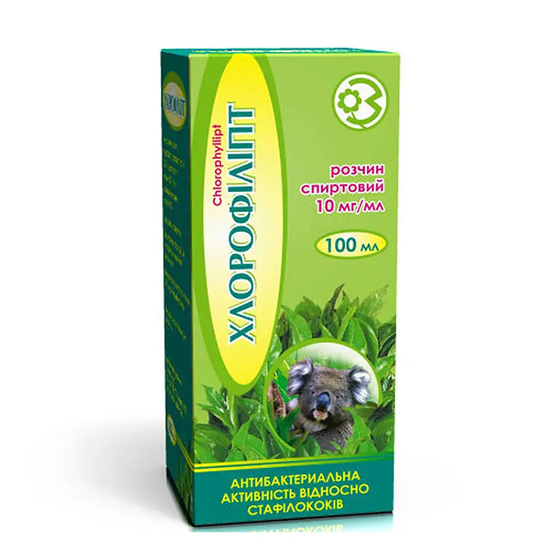 Хлорофіліпт розчин спиртовий 10 мг/мл по 100 мл у флаконі - ГНЦЛС
