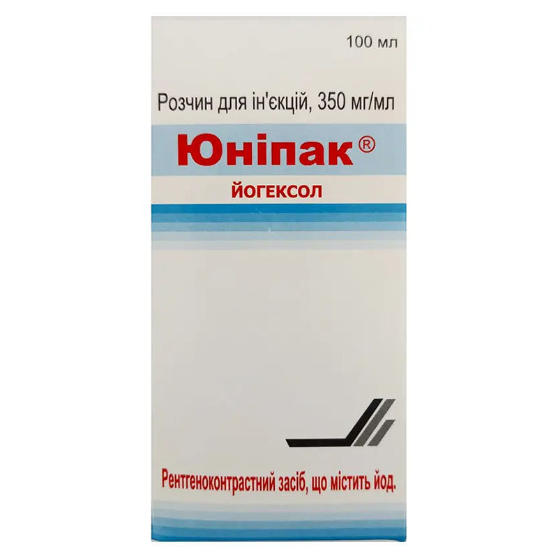 Юніпак розчин для ін'єкцій 350 мг/мл по 100 мл у флаконі 1 шт.