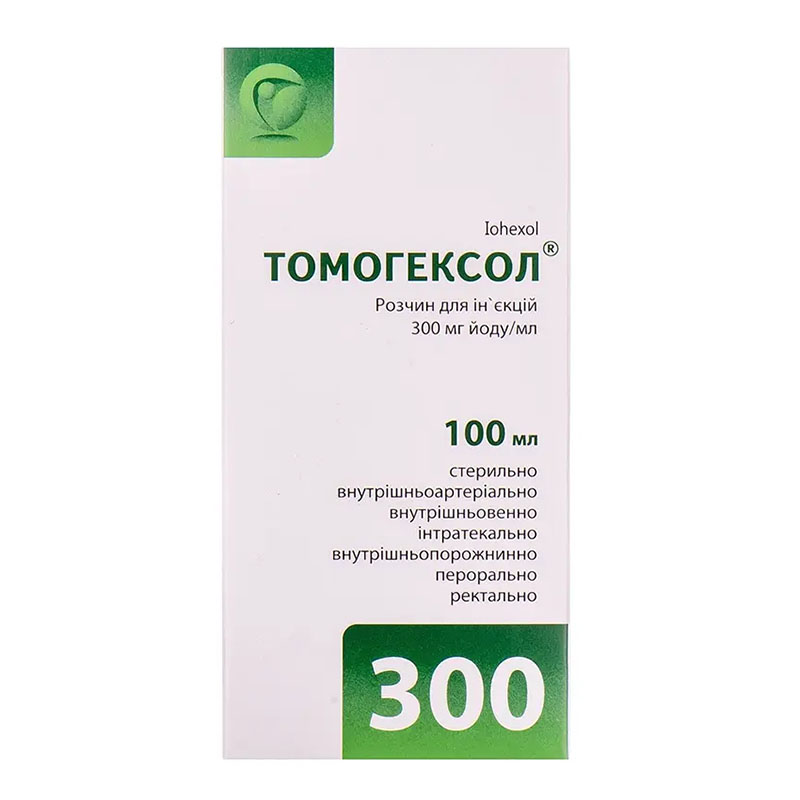 Томогексол розчин для ін'єкцій 300 мг йоду/мл по 100 мл у флаконі 1 шт.
