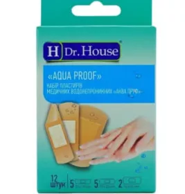 *Набор пластырей Dr.House Aqua proof мед. водостойких  №12