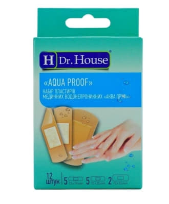 *Набір пластирів Dr.House Aqua proof мед. водостійких  №12