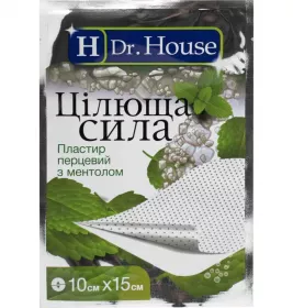 *Пластир мед. перфор. Dr. House Цілюща сила знебол. з ментолом 10 х15 см 1шт