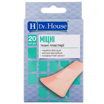 *Лейкопластырь H.Dr.House Elastik 7,2смх2,3см бакт. ткан. *Лейкопластырь H.Dr.House Elastik 7,2смх2,3см бакт. ткан.