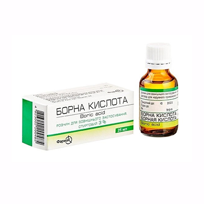 *Борная кислота спирт р-р 3% фл.25мл Фармак *Борная кислота спирт р-р 3% фл.25мл Фармак