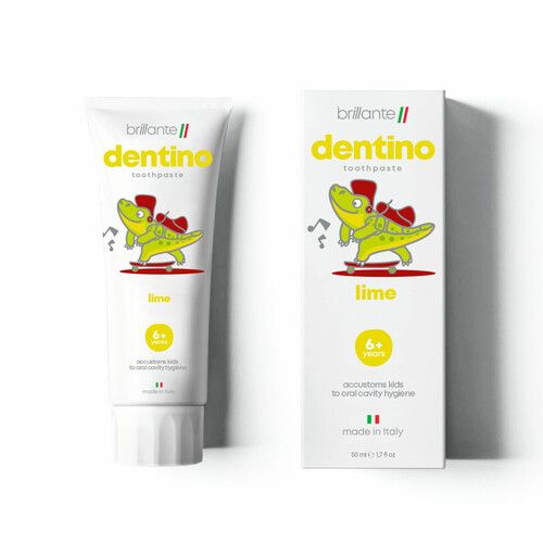 *Brillante Dentino зубна паста-гель дитяча Lime 6+ років 50мл