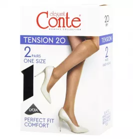 *CONTE гольфы Tension 20den 2 пары р.23-25 Nero