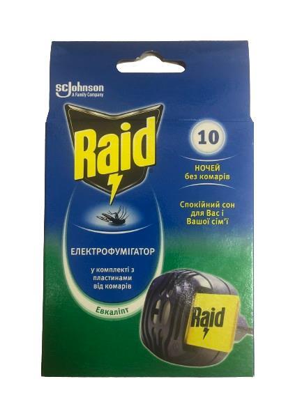 *Raid електрофумігатор з пластинами Евкаліпт